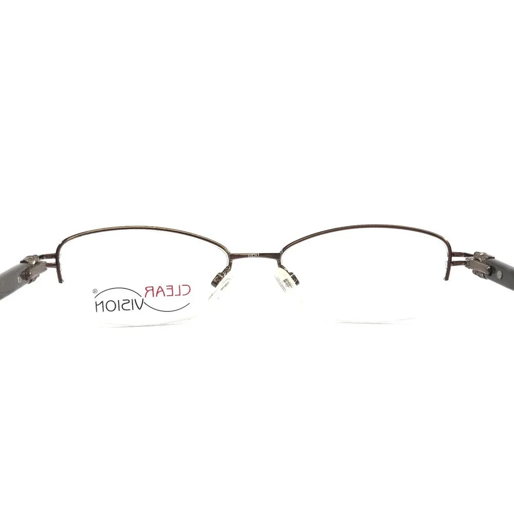 Clear Vision Eyeglasses Frames CORA BROWN Cat Eye Half Rim 53-17-135